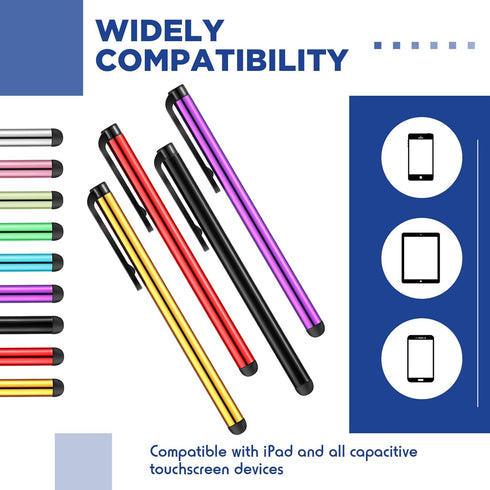 200 Pack Stylus Pens for Touch Screens - Capacitive Screen High Sensitivity Metal Tablet Pen, Universal Fine Point, 10