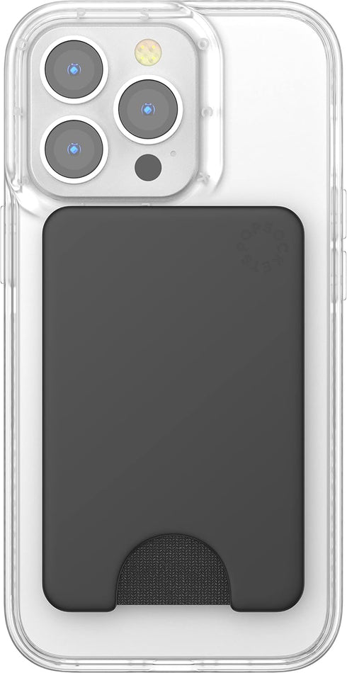 PopSockets Minimalist Slim Phone Wallet with MagSafe Adapter Ring, Phone Card Holder, Wireless Charging Compatible,