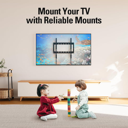 Mounting Dream TV Mount Fixed for Most 26-60 Inch TVs, Low Profile Wall Mount up to VESA 400x400mm