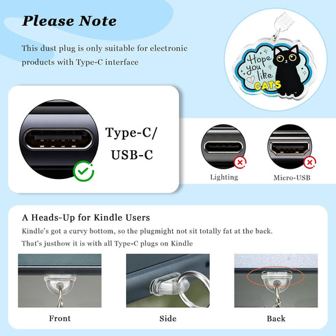 JINGSEN 9Pcs Charms for Kindle,About Funny Theme Dust Plug Charm Compatible with Type C Charging Port,Charms Compatible