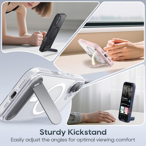 Niunisi 17 6.3-Inch 6.3" 2025, for iPhone with Magnetic Rotable Slim Kickstand Compatible with MagSafe Frosted Matte