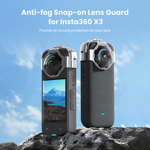 LICHIFIT Transparent PC Lens Cap for Insta360 X3 Panoramic Camera Lens Protective Frame Cover Accessories Guard