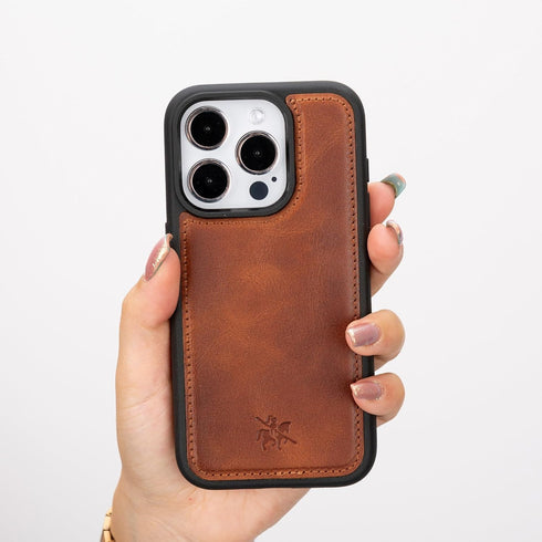 Venito iPhone 15 Pro Case Compatible with Magsafe, Genuine Leather Soft Snap-on Back Cover, Protective Slim Case (Lucca