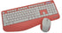 Impecca Pink Wireless Keyboard and Mouse Combo - Full-Sized Ergonomic Keyboard with Palm Rest, Spill Resistant