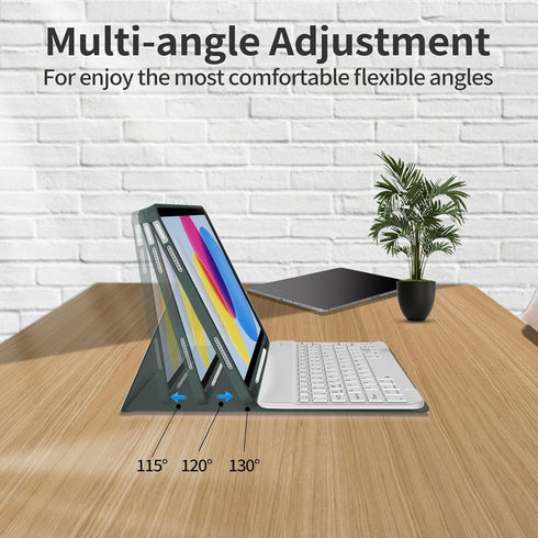 KENKE Keyboard Case for iPad 10th Generation with Pencil Holder, Magnetically Bluetooth Wireless Detachable Folio