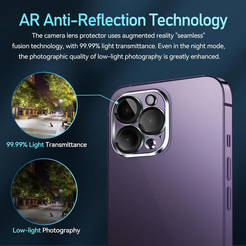 ivoler 4-Pack Tempered Glass Camera Lens Protector for iPhone 14 Pro Max, 15 Pro Max, 15 Pro, 14 Pro 6.1''