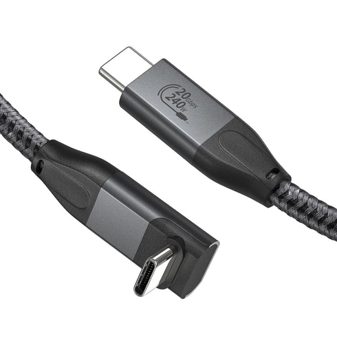 XAOSUN USB C Cable Short Right Angle, 240W USB C to USB C 1.6ft 90 Degree 20Gbps Data 4K Video Fast Charging Cord.
