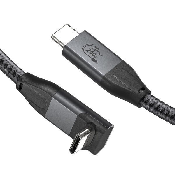 XAOSUN USB C Cable Short Right Angle, 240W USB C to USB C 1.6ft 90 Degree 20Gbps Data 4K Video Fast Charging Cord.