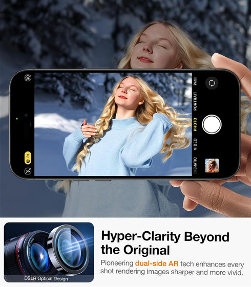 UltraGlass UNBREAK TOP 9H+ Glass for iPhone 14 Pro Max/14 Pro, Military Grade Shatterproof Camera Lens Protector (Deep