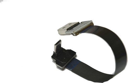 Short Micro USB Flat Slim Thin Ribbon FPC Cable Micro USB 90 Degree Angle to Standard USB A for Charging and Sync