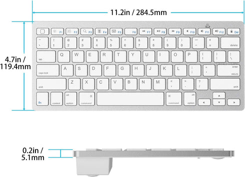 OMOTON Bluetooth Keyboard for iPad 10th Generation, 10.2 (9th/8th/7th), Pro 13/12.9/11, Air 13/11, Mini, White