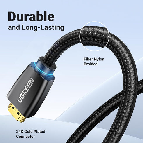 4K 18Gbps 4K 60HZ 2 360 PS5 PS4 6.6FT UGREEN HDMI Cable Braided High Speed HDMI Cord with Ethernet Support Compatible