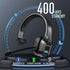 Wireless Headset with Microphone, Single-Ear Headphone, Adjustable Headband, Noise Isolation Mic for Home Office