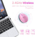 Ergonomic Mouse, Rechargeable Small Vertical Wireless Mouse with 6 Buttons, Adjustable 800/1200/1600 DPI Pink for