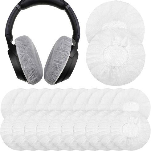 200 Pieces Sanitary Headphone Ear Cover Disposable Non-Woven Earpad Covers Headphone Covers for Most On Ear Headphones (White, M, 8 cm/ 3.1 Inch)