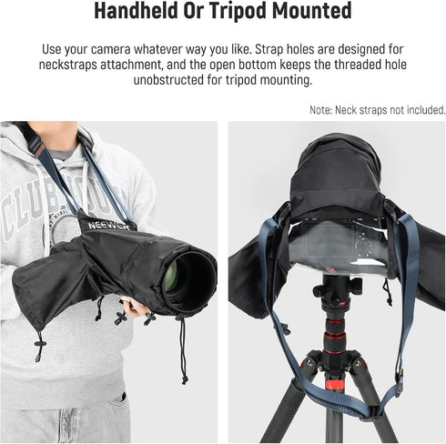 NEEWER Camera Rain Cover, Durable Nylon Raincoat for Canon Sony Nikon DSLR Mirrorless Vlog Camera & Lenses Within 200mm