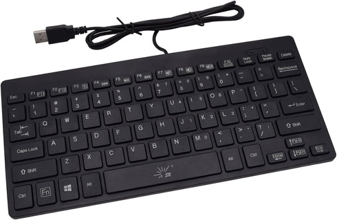SR 78 Mini Keyboard Wired Thin Light Keys USB Multimedia Small for Pc Computer Laptop