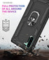 Samsung Galaxy Note 10 Case with HD Screen Protectors, Military-Grade Metal Ring Holder, Shockproof Cover
