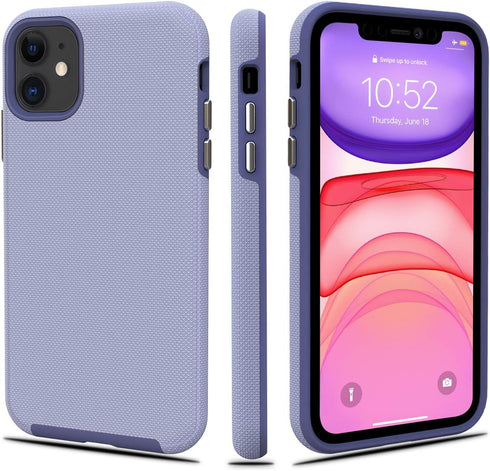 CellEver Heavy-Duty Case for iPhone 11, Dual Layer Military Grade Protection, Slim Shockproof Cover - Light Purple