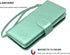 NJJEX Wallet Case for Samsung Galaxy A20 & A30, PU Leather ID Credit Holder Folio Flip with Lanyard, Mint.