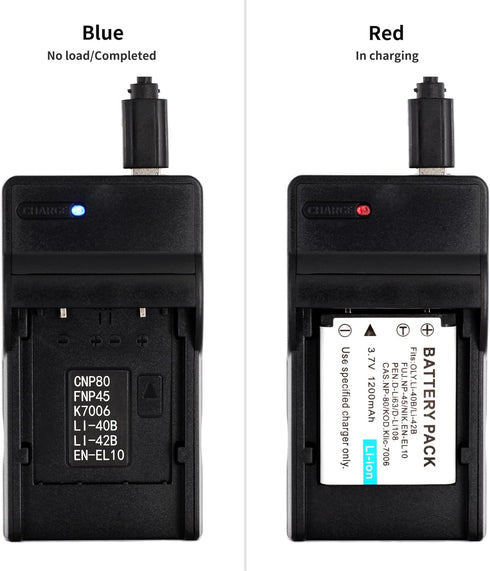 LI-40B USB Charger - For Olympus D-720, FE-230, FE-340, FE-280, Stylus 710, 790SW, 770SW, 7010, 760, 720SW, and More