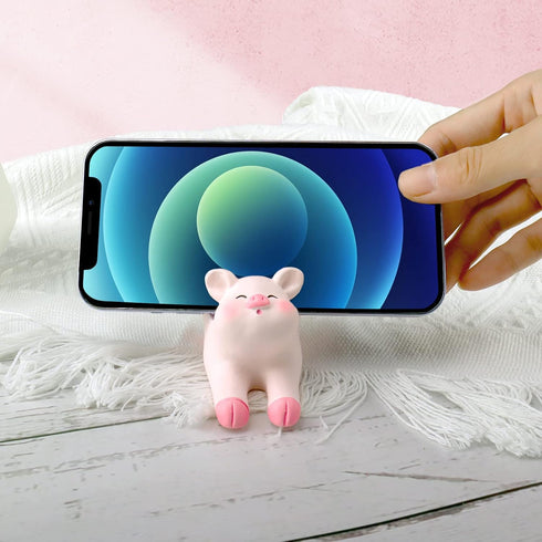 Pig Phone Stand, Cute Office Desk Accessories Cellphone Holder, Lovely Gift (Shape A)