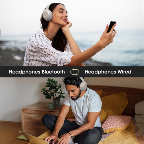 DOQAUS Bluetooth Headphones, Wireless Over Ear, 70H Playtime, 3EQ Modes, HiFi Stereo Sound, for Phone, PC