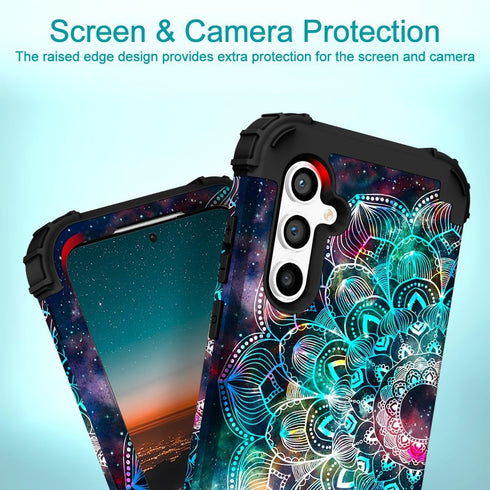 Hocase for Galaxy S23 FE Case, Heavy Duty Shockproof Protection Hybrid Soft Silicone Rubber + Hard Plastic Bumper for