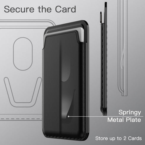 JETech Magnetic Wallet Compatible with MagSafe for iPhone 15/14/13/12 Series, PU Phone Card Holder (Black)