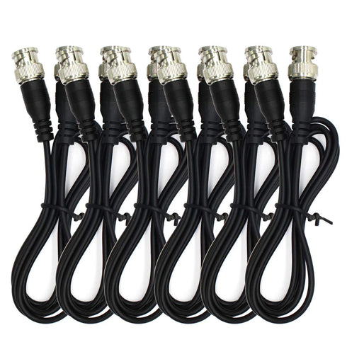 ANVISION 6-Pack Black 1m 3.3ft BNC Male to BNC Male Jumper Cable