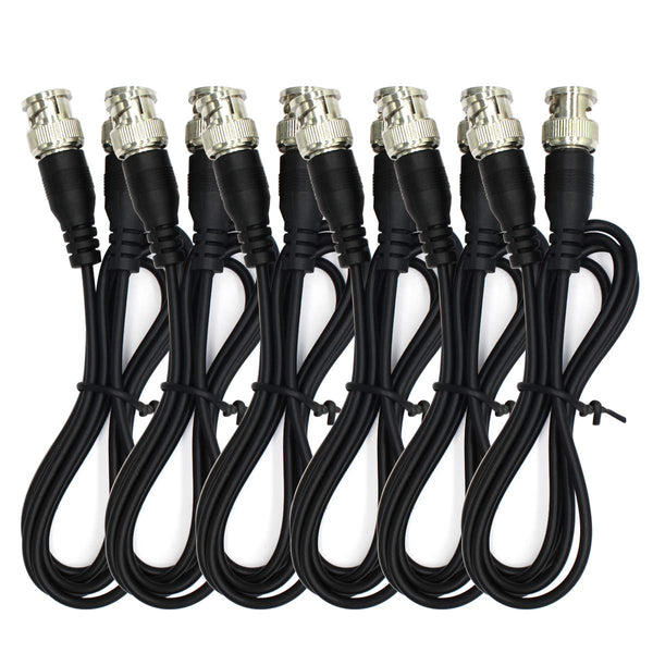 ANVISION 6-Pack Black 1m 3.3ft BNC Male to BNC Male Jumper Cable