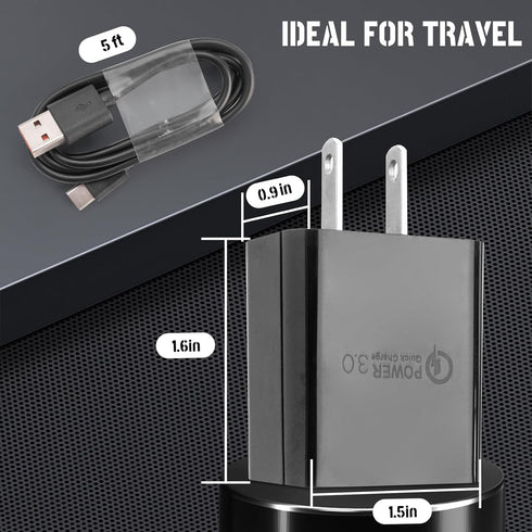 Fast Charge Micro-USB Cable for Wireless Bluetooth Speakers, Headphones, Earphones & More - 5FT USB Charger Cord