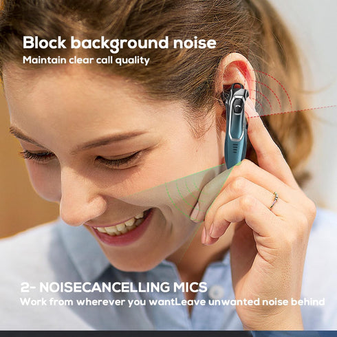 Single Ear Bluetooth Earpiece with 30H Talking Time, Noise Canceling Hands-Free Calls