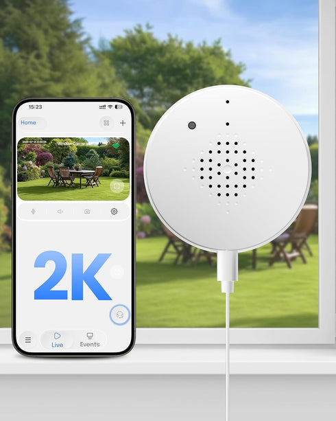 AKINGUAR 3MP 2K Window Camera, WiFi6 Indoor Camera for Home Security, with Full-Color