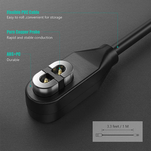 TUSITA 2-Pack Magnetic Charger for AfterShokz Aeropex, SHOKZ OPENCOMM, OPENRUN PRO, Mini & OPENRUN - 1M