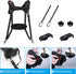 Quick Release Dual Camera Harness with Safety Tether, Adjustable Length for 2 Cameras, DSLR SLR Strap