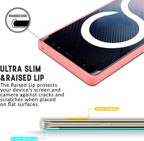 GOOSPERY Soft Feeling Jelly Case for Samsung Galaxy Note 8 (2017) - Silky Slim Bumper Cover (Flamingo)