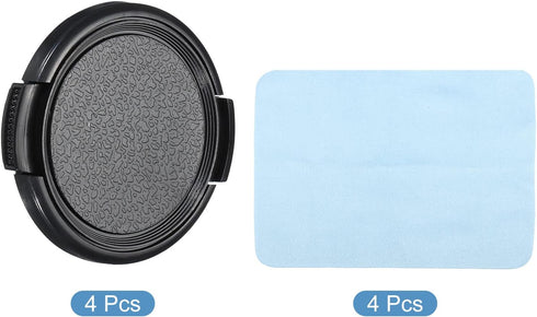 PATIKIL Camera Lens Cap, 4 Pack Sides Pinch Front Cover with Microfiber Cleaning Cloth for 46mm Universal DSLR Lenses