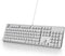Owpkeenthy White Typewriter Gaming Keyboard Full-Size Quiet Keyboard with Ice Blue Backlit Light Up