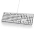 Owpkeenthy White Typewriter Gaming Keyboard Full-Size Quiet Keyboard with Ice Blue Backlit Light Up