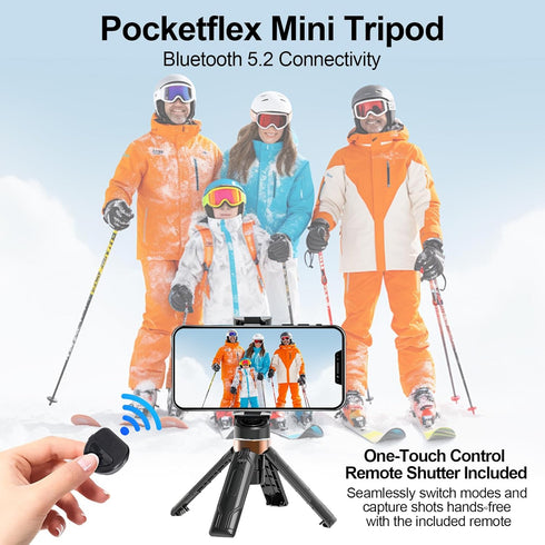 Docaharbour 2025 360 Upgrade Pocketflex Mini Selfie Stick, Extendable Phone Tripod Stand, Portable Flipping Rotating