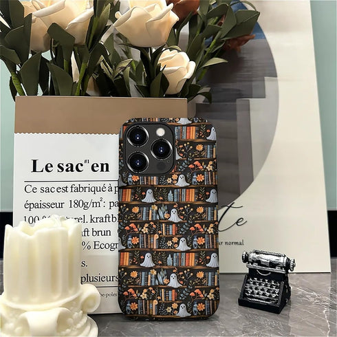 Akinmi 16 16 Case for iPhone Pro Max,Skull On The Bookshelf Exquisitely Pattern Double Protective Phone Cover Cases