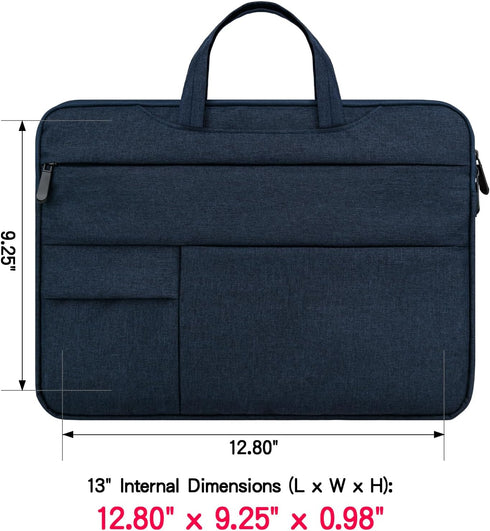 RAINYEAR 13 Inch Laptop Sleeve Case for MacBook 13.6 A2681 M2 M1, Briefcase with Hidden Handle - Black