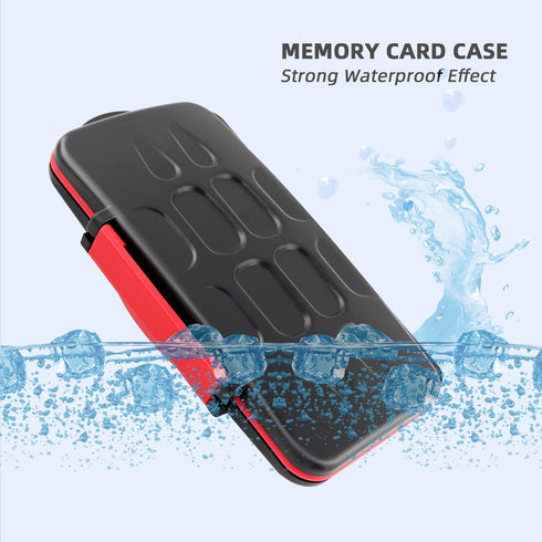 Memory Card Case, Water-Resistant Anti-Shock Holder for 12 SD SDXC SDHC + 12 Micro SD MSD TF Cards Storage Organizer