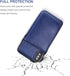 KIHUWEY Wallet Case for iPhone Xs/X, Premium Leather Kickstand Protective Cover (Blue)