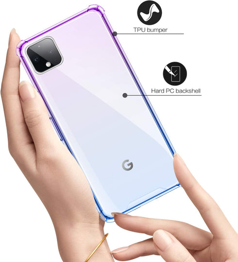 SALAWAT Compatible with Google Pixel 4 XL Case, Clear Gradient Slim Phone Cover, Shockproof Protective Case