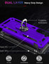IKAZZ Military Grade Shockproof Case for Galaxy S21, Heavy Duty with Magnetic Kickstand, Purple