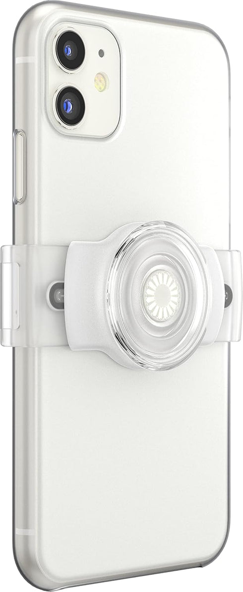PopSockets Sliding Phone Grip with Expanding Kickstand - White and Clear