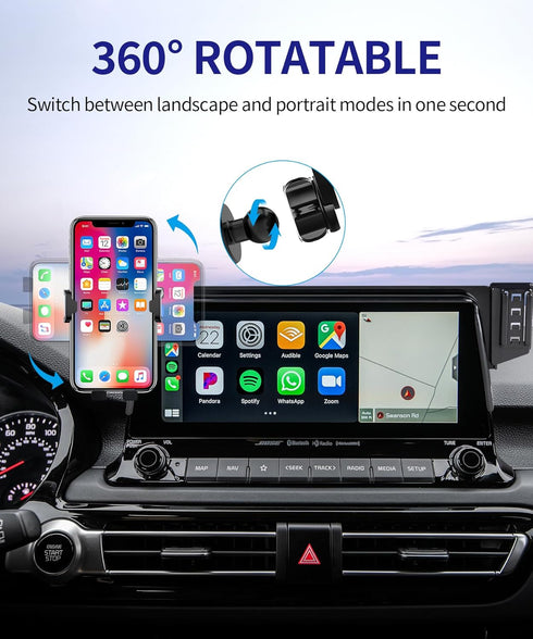 Masergogo 2021-2023 360 8/10.25-inch Car Phone Holder for Kia Seltos, Rotation, Screen Fixed Clip, Auto Accessories