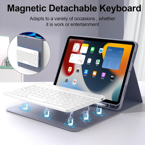 KENKE iPad Air Case with Keyboard 6th/5th/4th Gen 11 & 10.9 Inch, Detachable Wireless Bluetooth, Auto Wake/Sleep